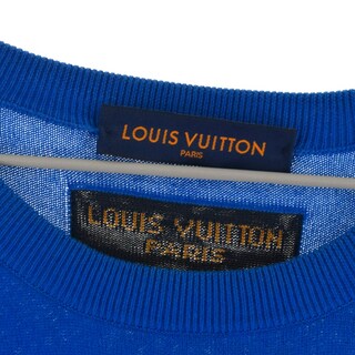 LOUIS VUITTON ルイヴィトン 21AW エブリデイ LVクルーネック 半袖シルクニットTシャツ ブルー RM212 DB0 HLN84W