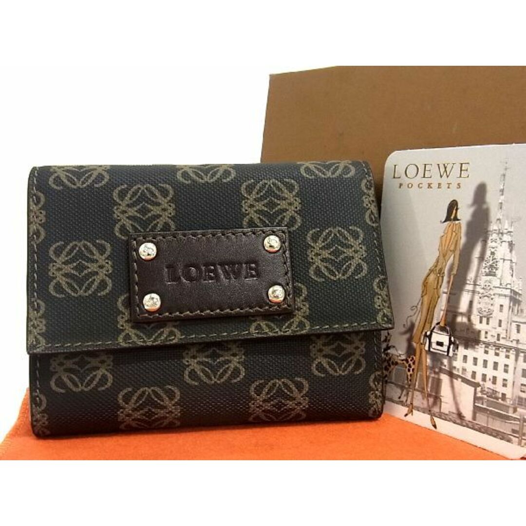 新品 LOEWE 新品 ロエベ 3つ折り財布 茶色