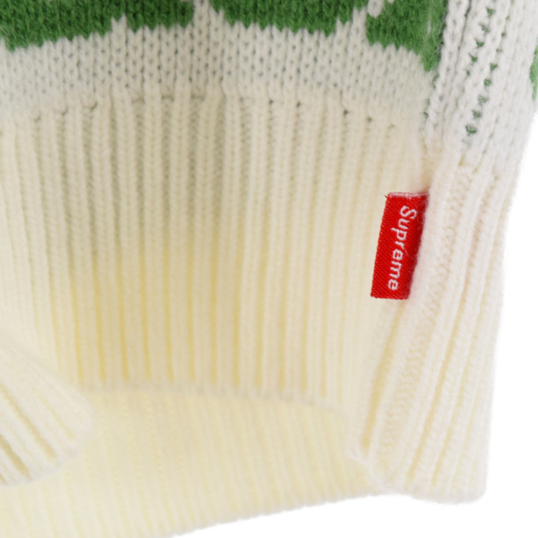 SUPREME シュプリーム 22SS Fuck Sweater ファック クルーネックニットセーター ホワイト/グリーン