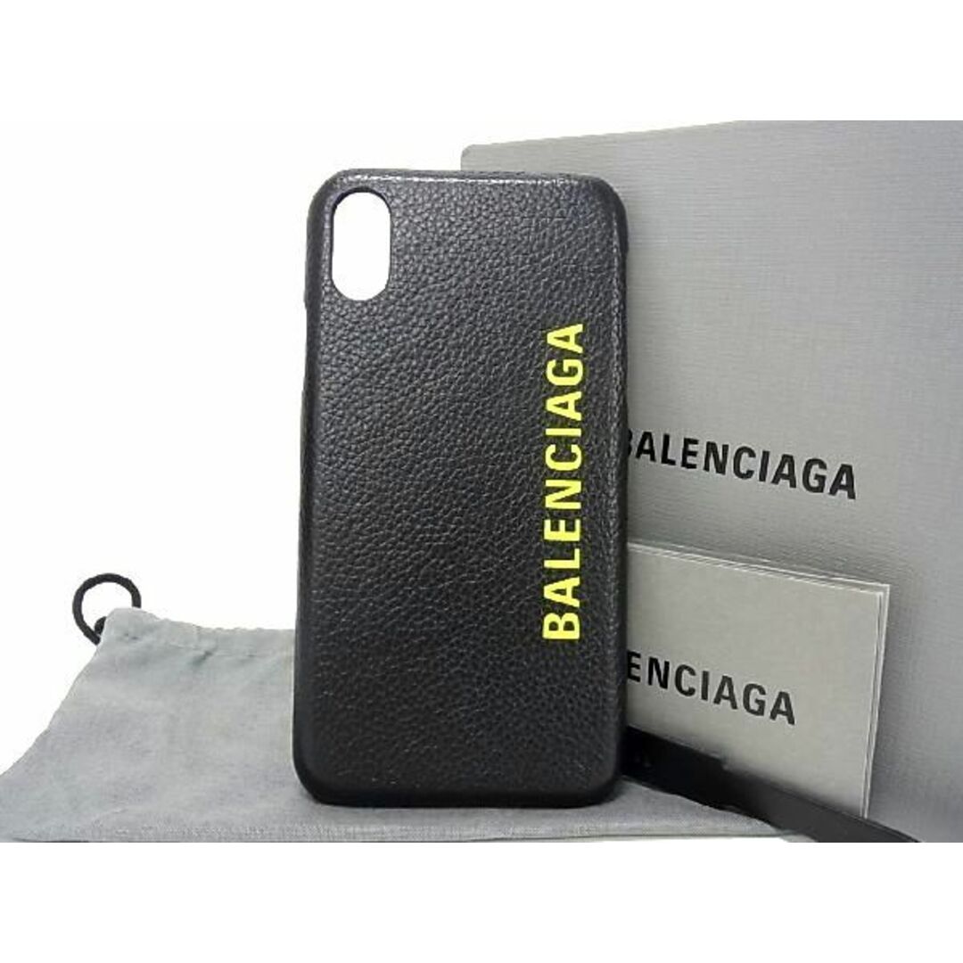 ■新品■未使用■ BALENCIAGA バレンシアガ レザー iPhoneX/XS対応 iPhoneケース スマホケース アイフォンケース ブラック系 BG2900未使用