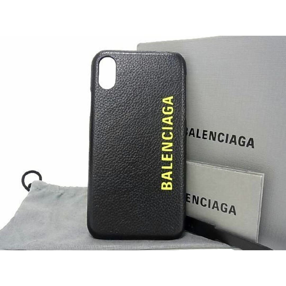 ■新品■未使用■ BALENCIAGA バレンシアガ レザー iPhoneX/XS対応 iPhoneケース スマホケース アイフォンケース ブラック系 BG2900