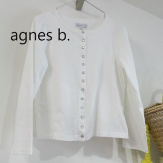 アニエスベー(agnes b.)のagnes b アニエスベー　スナップボタン　カーディガン　白　サイズ２(カーディガン)