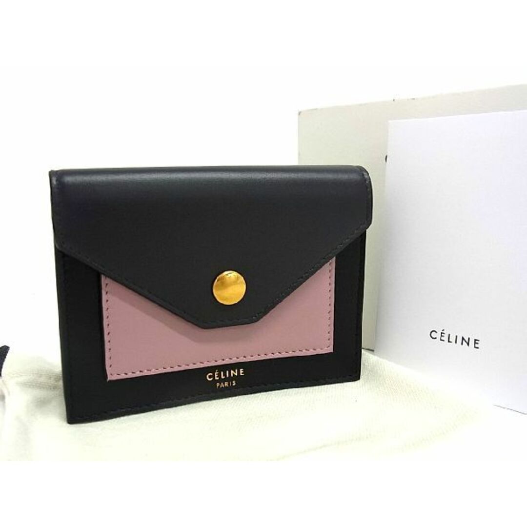 celine(セリーヌ)の■新品同様■ CELINE セリーヌ レザー カードケース マルチケース 小物入れ レディース ブラック系×ピンク系 AS2501  メンズのメンズ その他(その他)の商品写真