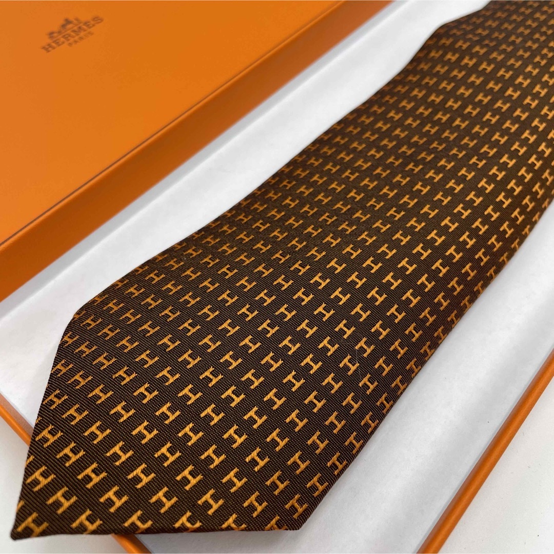 極美品 全面H柄】HERMES エルメス ネクタイ バイカラー ファソネ 通勤-