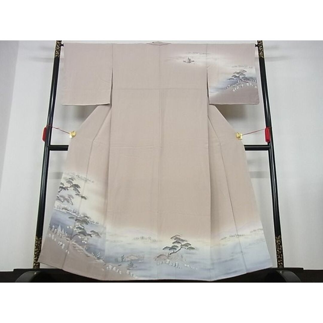 平和屋-こころ店■訪問着　風景文　着丈159cm　裄丈66cm　正絹　逸品　A-bw4449