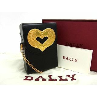 バリー(Bally)の■極美品■ BALLY バリー レザー ハート ショルダー シガレットケース 煙草ケース 小物入れ レディース ブラック系 AS2505(その他)