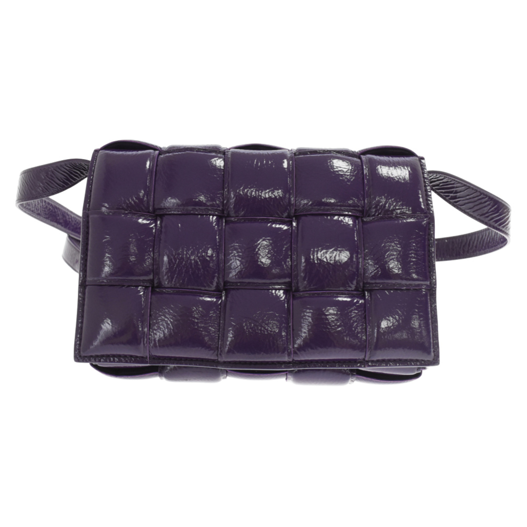 BOTTEGA VENETA ボッテガヴェネタ PADDED CASSETTE SHOULDER BAG パデッド カセット イントレチャート レザーショルダーバッグ ディアスキン レザー パープル 591970