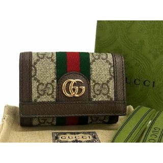 グッチ(Gucci)の■新品■未使用■ GUCCI グッチ 735099 シェリーライン GGマーモント GG柄 PVC×レザー 三つ折り 財布 ウォレット ブラウン系 AP7965(長財布)