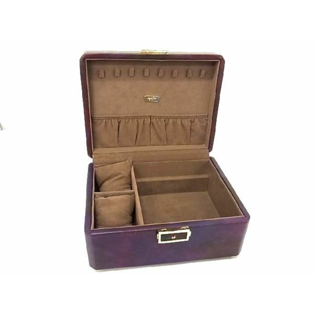 ■希少■美品■ agete アガット ジュエリーボックス 宝石箱 アクセサリーケース 小物入れ パープル系 AR5777