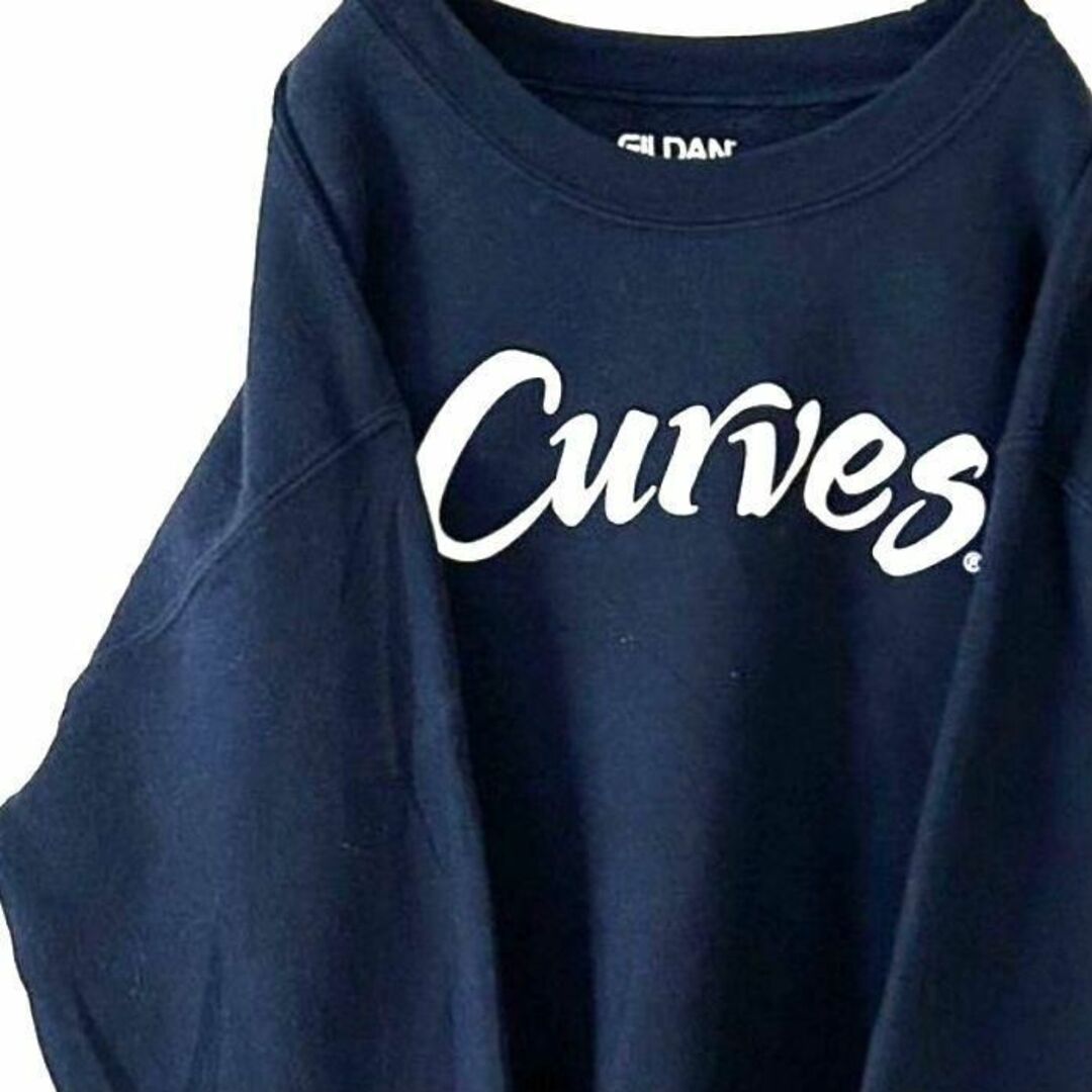 ギルダン カーブス Curves ロゴ スウェット ネイビー 紺色