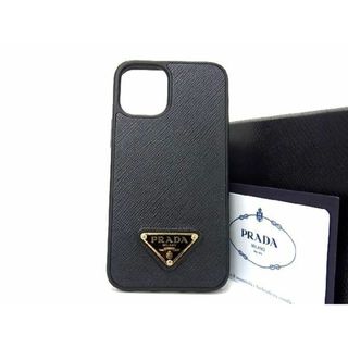 プラダ(PRADA)の■新品同様■ PRADA プラダ 1ZH131 サフィアーノレザー iPhone12mini アイフォンケース メンズ レディース ブラック系 AQ3660 (その他)