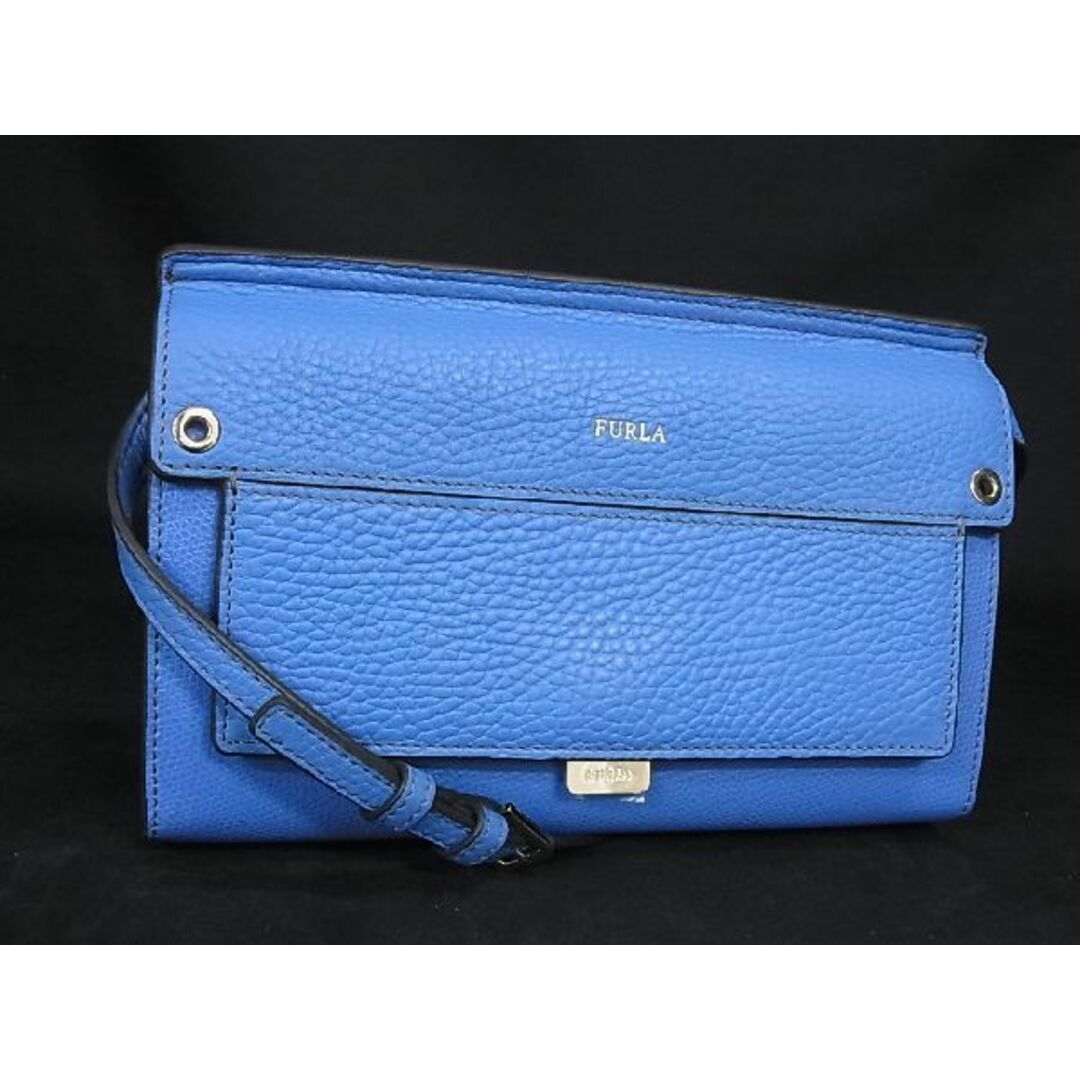 ■新品■未使用■ FURLA フルラ レザー 2WAY ショルダーウォレット ミニバッグ 長財布 レディース ライトブルー系 AQ4885レザーサイズ