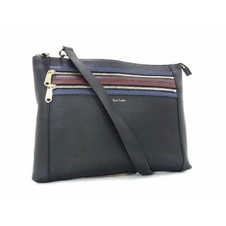 Paul Smith　ショルダーバッグ　バイカラー　型押しロゴ　ナイロン×レザー