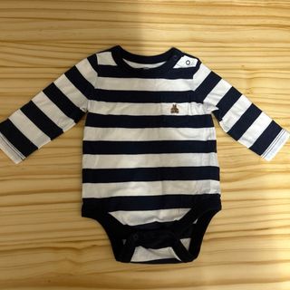 ベビーギャップ(babyGAP)のbabyGAP くまさんボーダーロンパース(ロンパース)