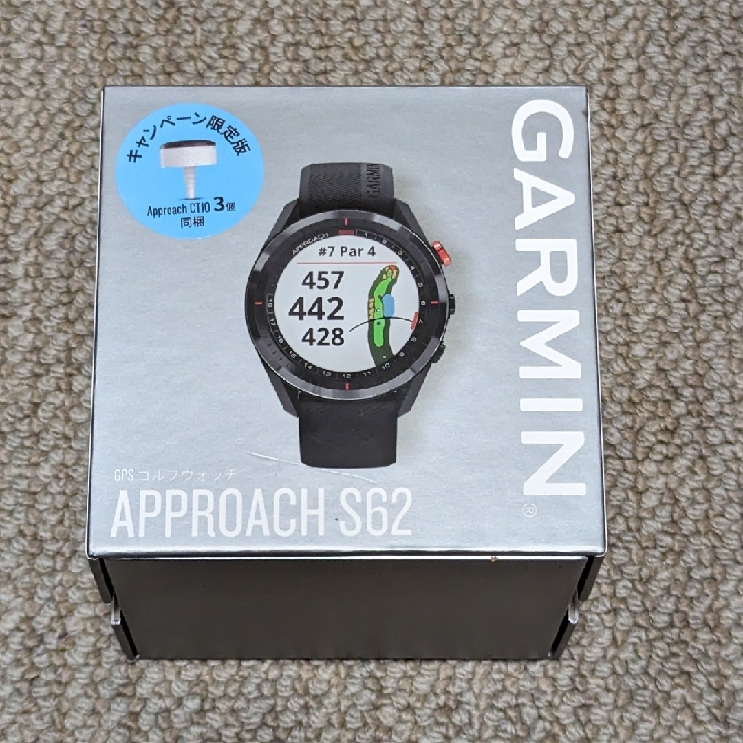美品 GARMIN Approach S62 ブラック ガーミン アプローチ200時間GPS