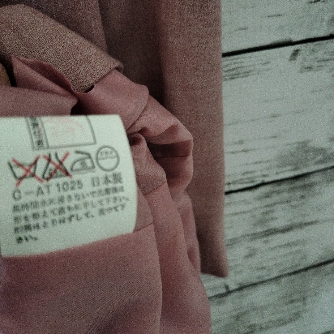 クリーニング済み★メリーランド　ワンピースL　日本製　くすみピンク　茶色　ウール 4