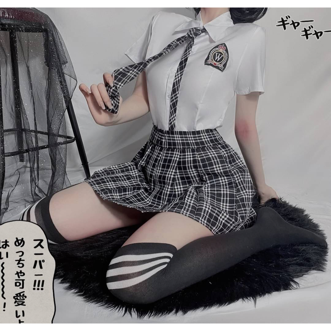 制服 セクシー セーラー コスプレ衣装 柄 チェック レディース 仮装 M エンタメ/ホビーのコスプレ(衣装一式)の商品写真