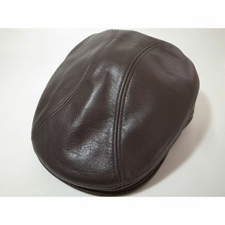 ニューヨークハット(NEW YORK HAT)のUSA製 Lamba 1900レザー素材 本革製ハンチング 茶 XXL 新品(ハンチング/ベレー帽)