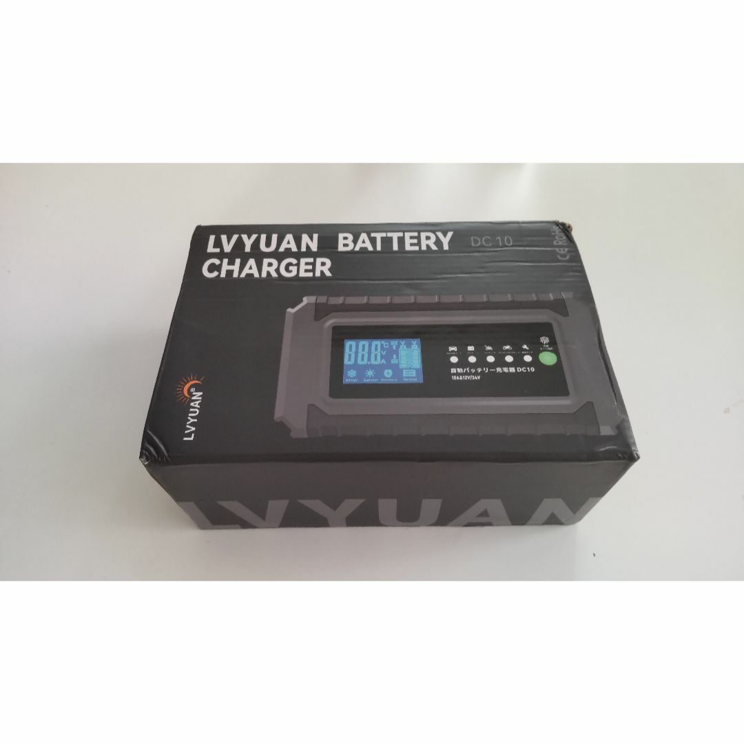 自動バッテリー充電器 定格10A 緊急時 全自動 スマートチャージャー 12V/ 自動車/バイクの自動車(その他)の商品写真