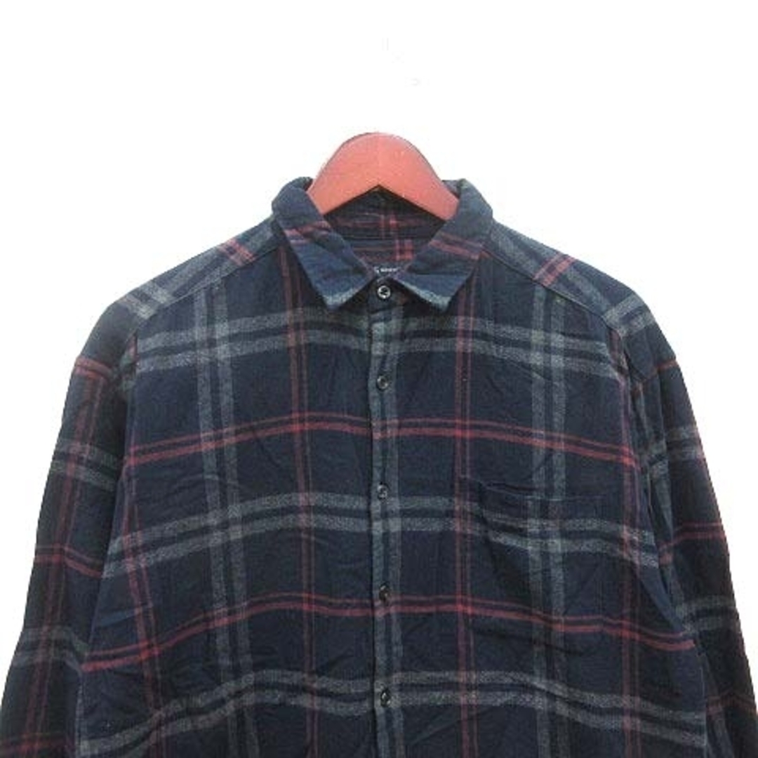 RAGEBLUE(レイジブルー)のRAGEBLUE ネルシャツ チェック 長袖 S 紺 ネイビー 赤 レッド メンズのトップス(シャツ)の商品写真