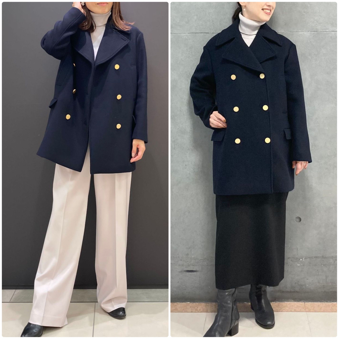 theory luxe 22AW 濃紺　金ボタンPコート　Anewa 38