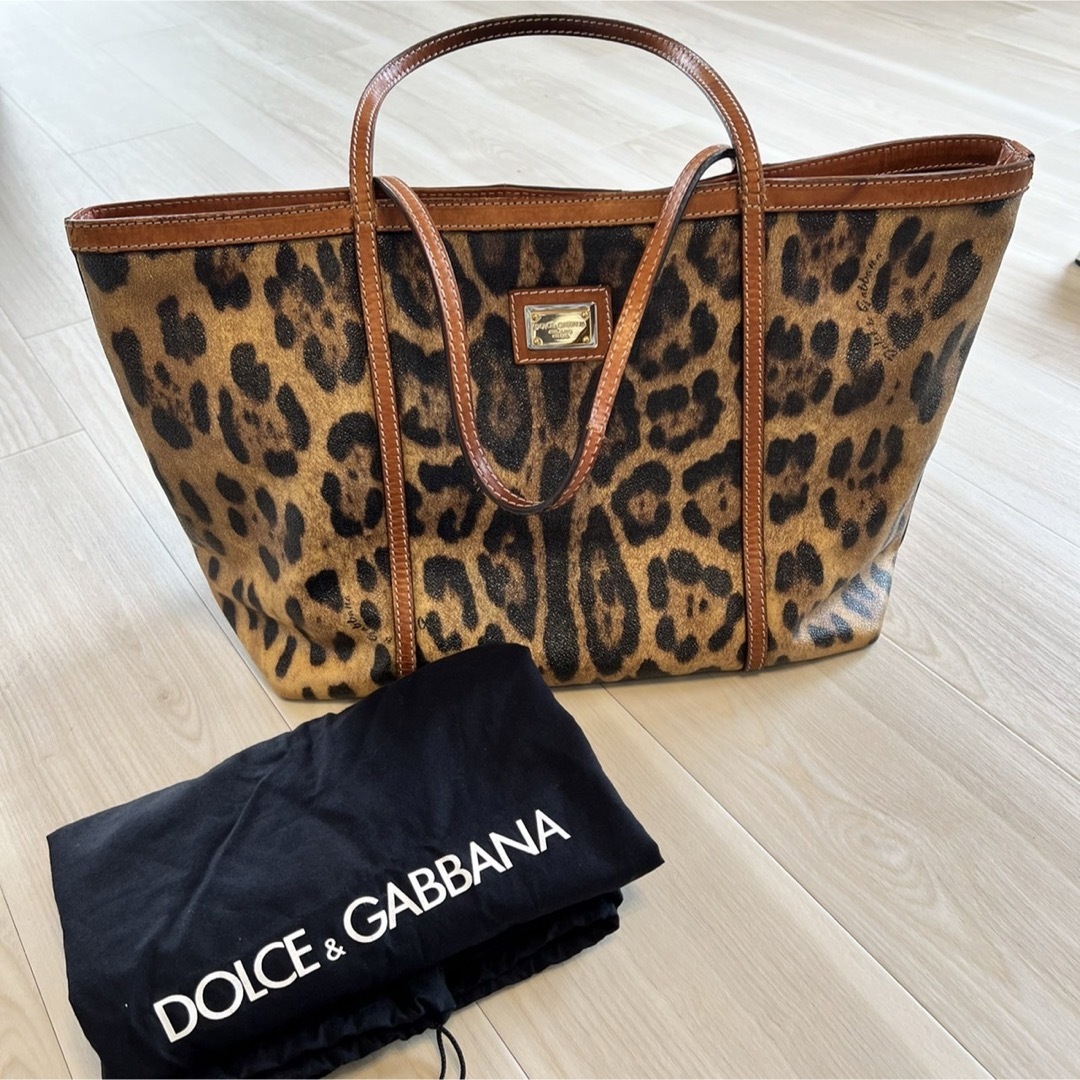 DOLCE&GABBANA - ドルチェ＆ガッバーナ レオパード柄レザートート