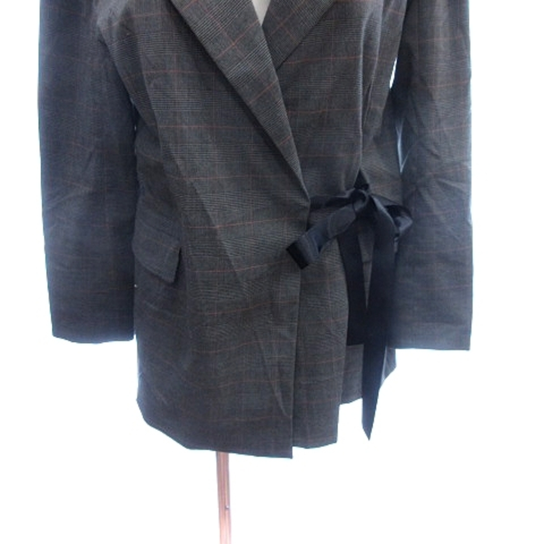 ラウンジドレス テーラードジャケット ギンガムチェック F グレー ■MO レディースのジャケット/アウター(その他)の商品写真