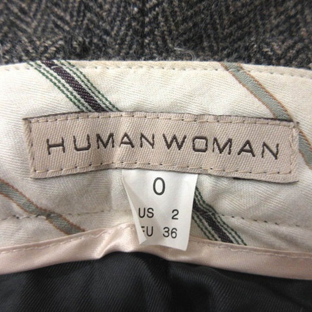 HUMAN WOMAN(ヒューマンウーマン)のヒューマンウーマン パンツ ウール ツイード SS グレー 白 ベージュ ■MO レディースのパンツ(その他)の商品写真