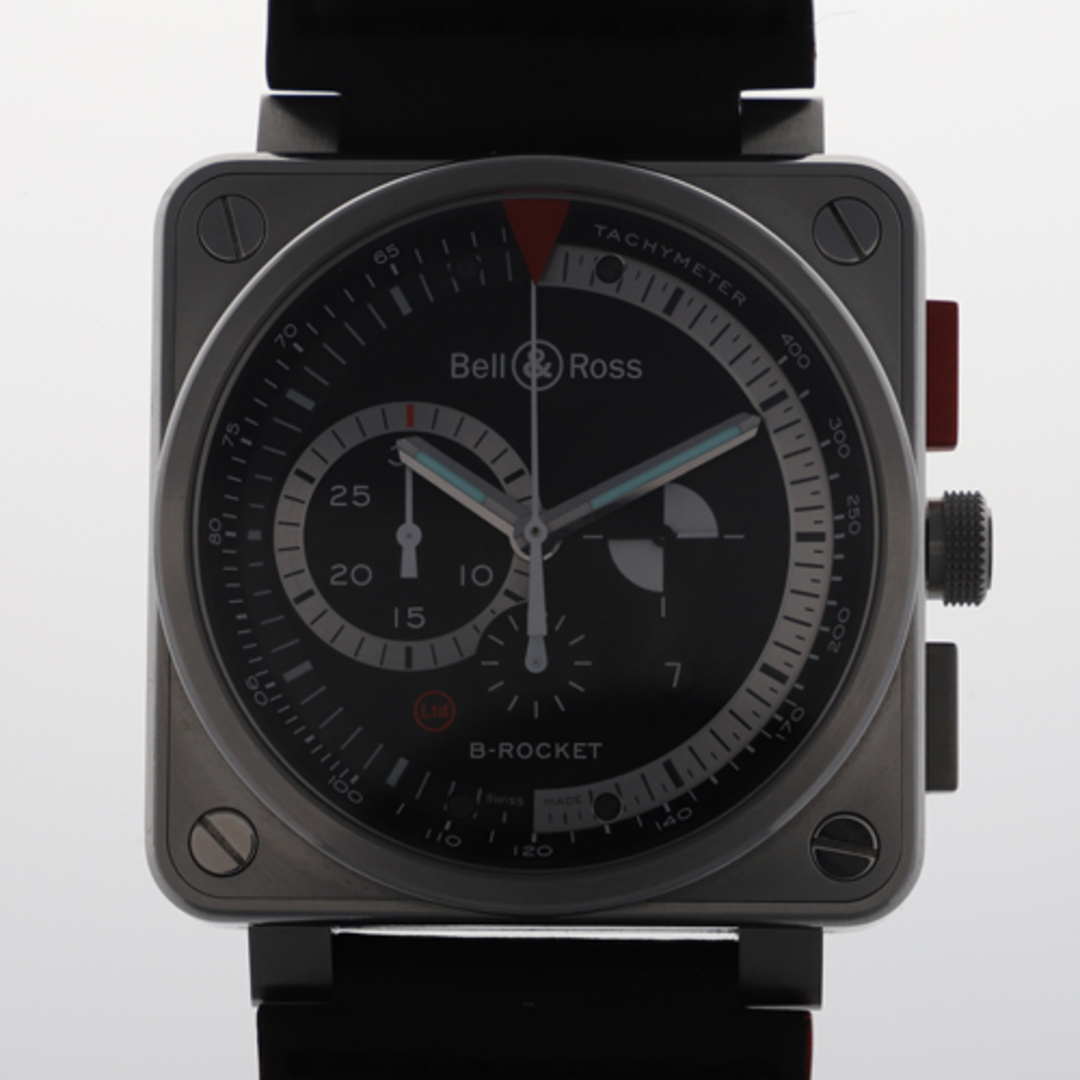 【117821】Bell＆Ross ベル＆ロス  BR0194-B-ROCKET/SCA ブラックダイヤル SS/レザー 自動巻き ギャランティーカード 純正ボックス 腕時計 時計 WATCH メンズ 男性 男 紳士