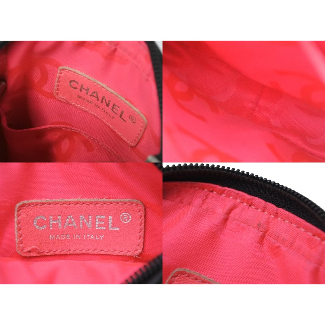 CHANEL(シャネル)のCHANEL シャネル ポシェット ミニ ショルダーバッグ カンボンライン ココマーク８番代 ブラック ホワイト 良品 中古 55166 レディースのバッグ(ハンドバッグ)の商品写真