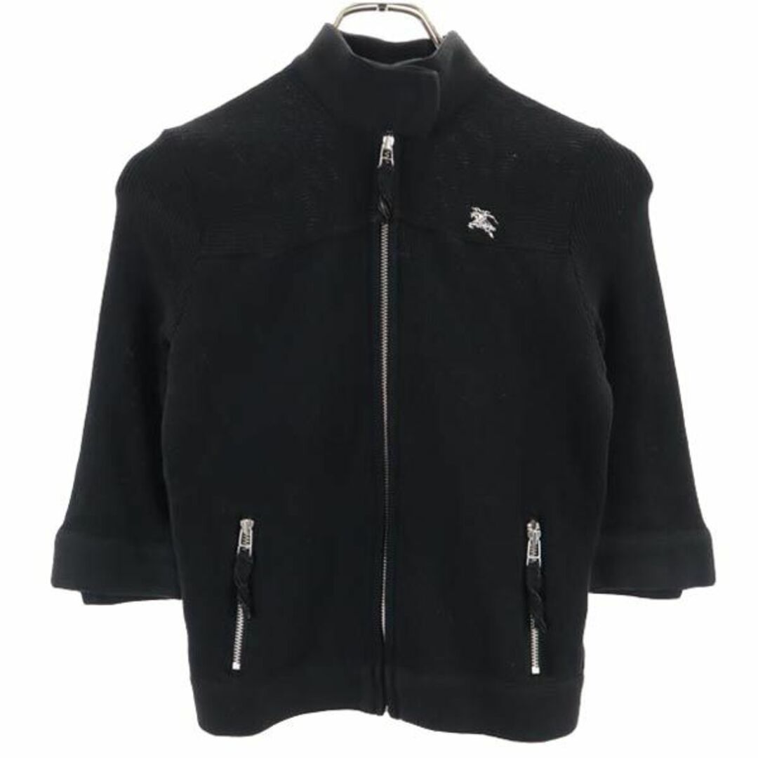 bn25. BURBERRY BLUE LABEL 長袖ニットジャケット 黒-