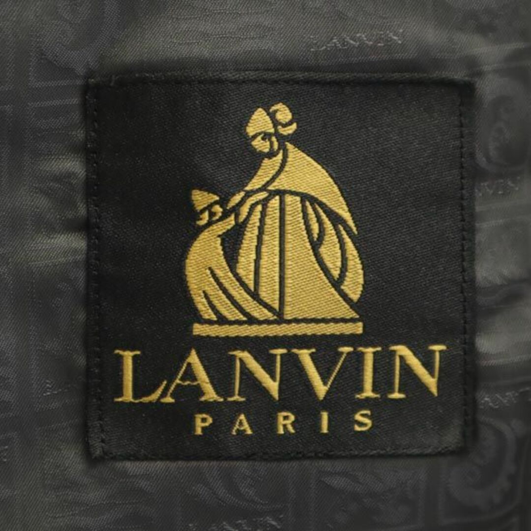 ランバン ウール100％ グレンチェック柄 テーラードジャケット グレー系 LANVIN メンズ   【230930】