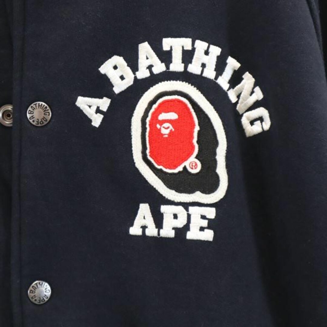 【美品】A BATHING APE アベイシングエイプ ネイビー ビックロゴ M