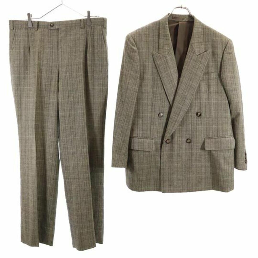 ランバン ウール100% セットアップ スーツ ブラウン系 LANVIN