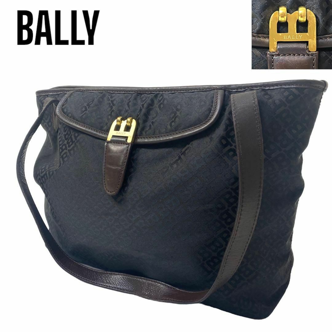 Bally - バリー BALLY モノグラム 総柄 ナイロン×レザー トートバッグ