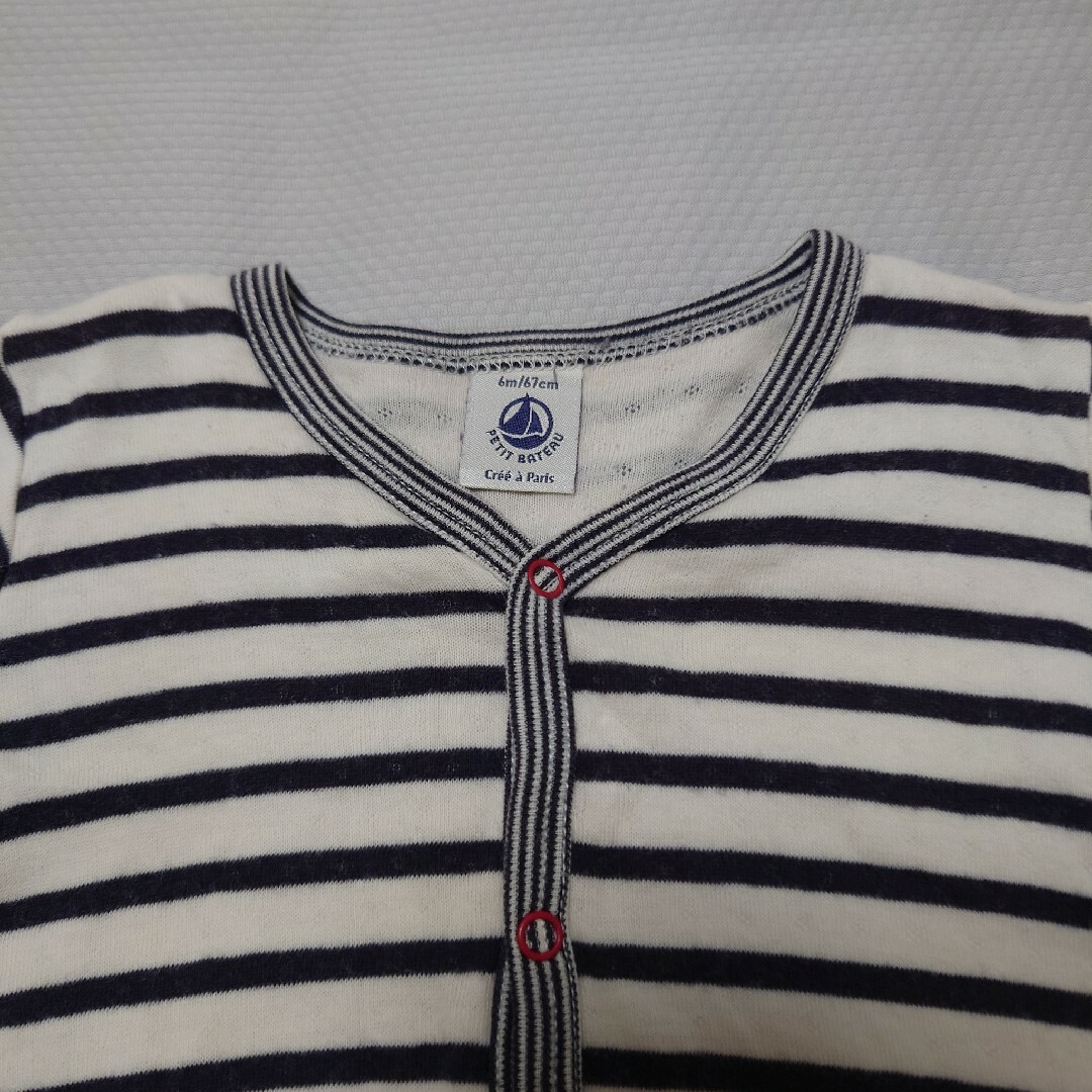 PETIT BATEAU(プチバトー)のプチバトー　ロンパース　6m ６７センチ　２枚セット キッズ/ベビー/マタニティのベビー服(~85cm)(ロンパース)の商品写真