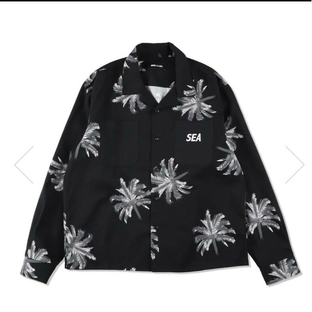 wind and sea PALM TREE OPEN COLLAR SHIRT