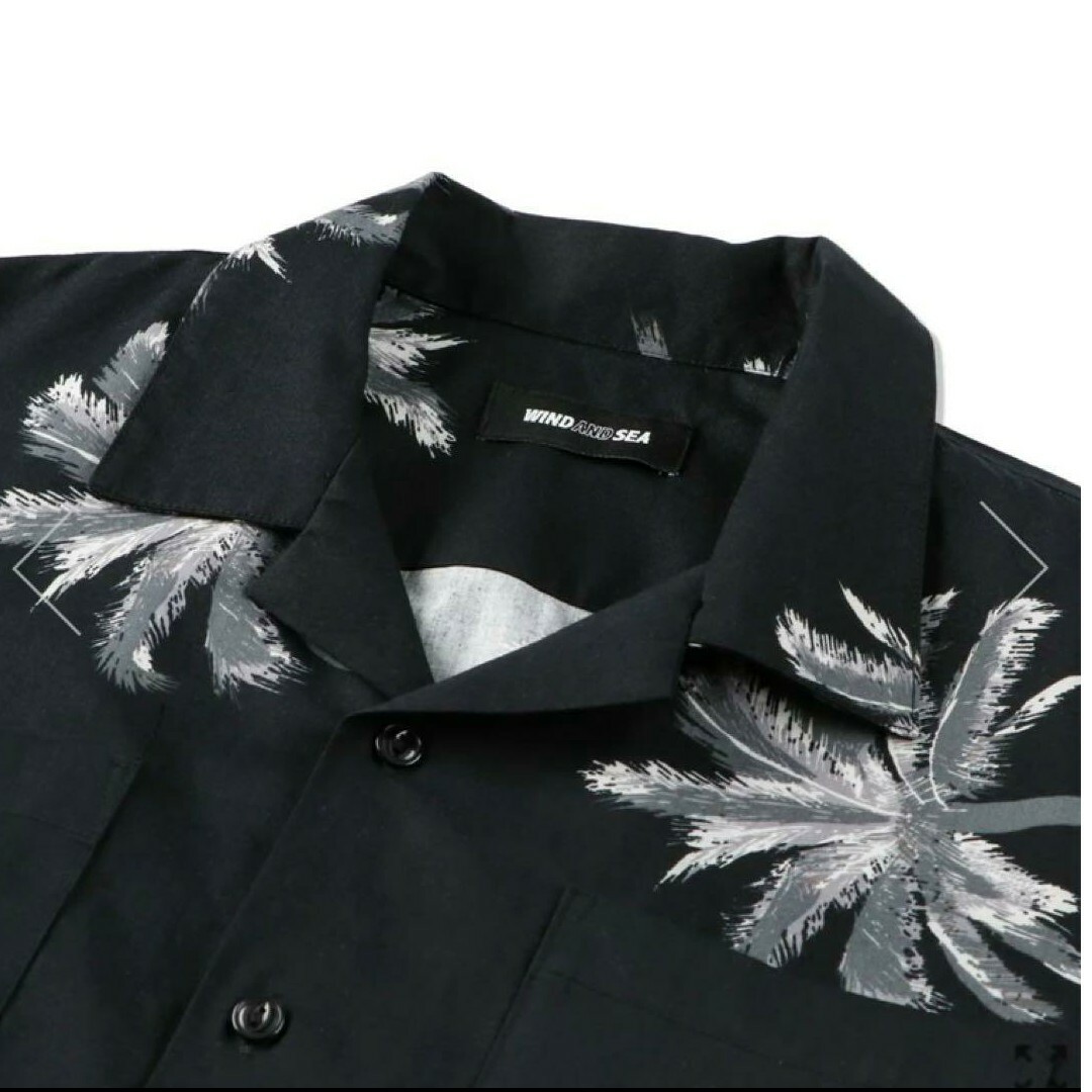 wind and sea PALM TREE OPEN COLLAR SHIRT