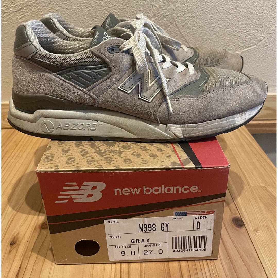 New Balance(ニューバランス)のニューバランス998グレー　27センチ メンズの靴/シューズ(スニーカー)の商品写真