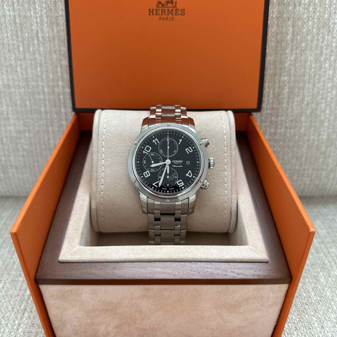 新発売の レア HERMES エルメス クリッパー クロノグラフ CP1.910 箱付