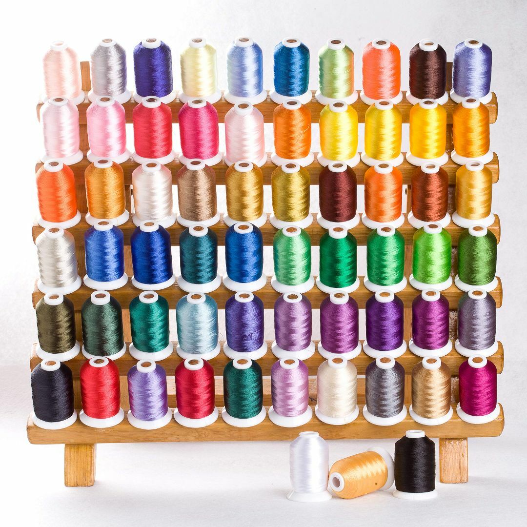 人気商品Simthread 家庭用刺繍機用の63色 1000Mポリエステル刺