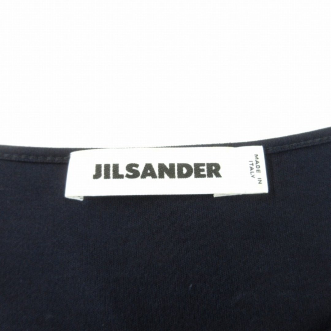 Jil Sander(ジルサンダー)のジルサンダー ワンピース ロング ギャザー デザイン コットン 7分袖 紺 36 レディースのワンピース(ロングワンピース/マキシワンピース)の商品写真