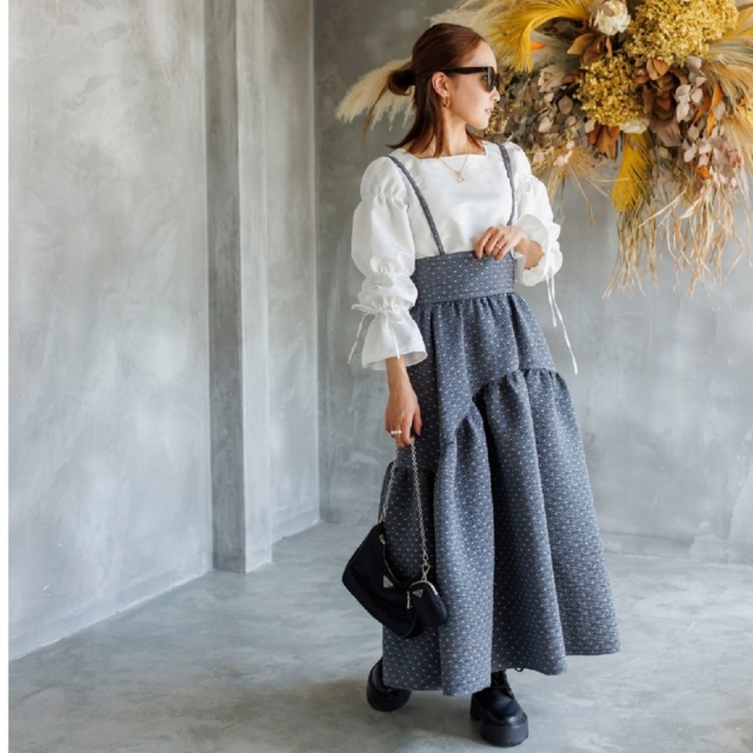 Bluelea ブルレア New Jacquard skirt ジャガード-