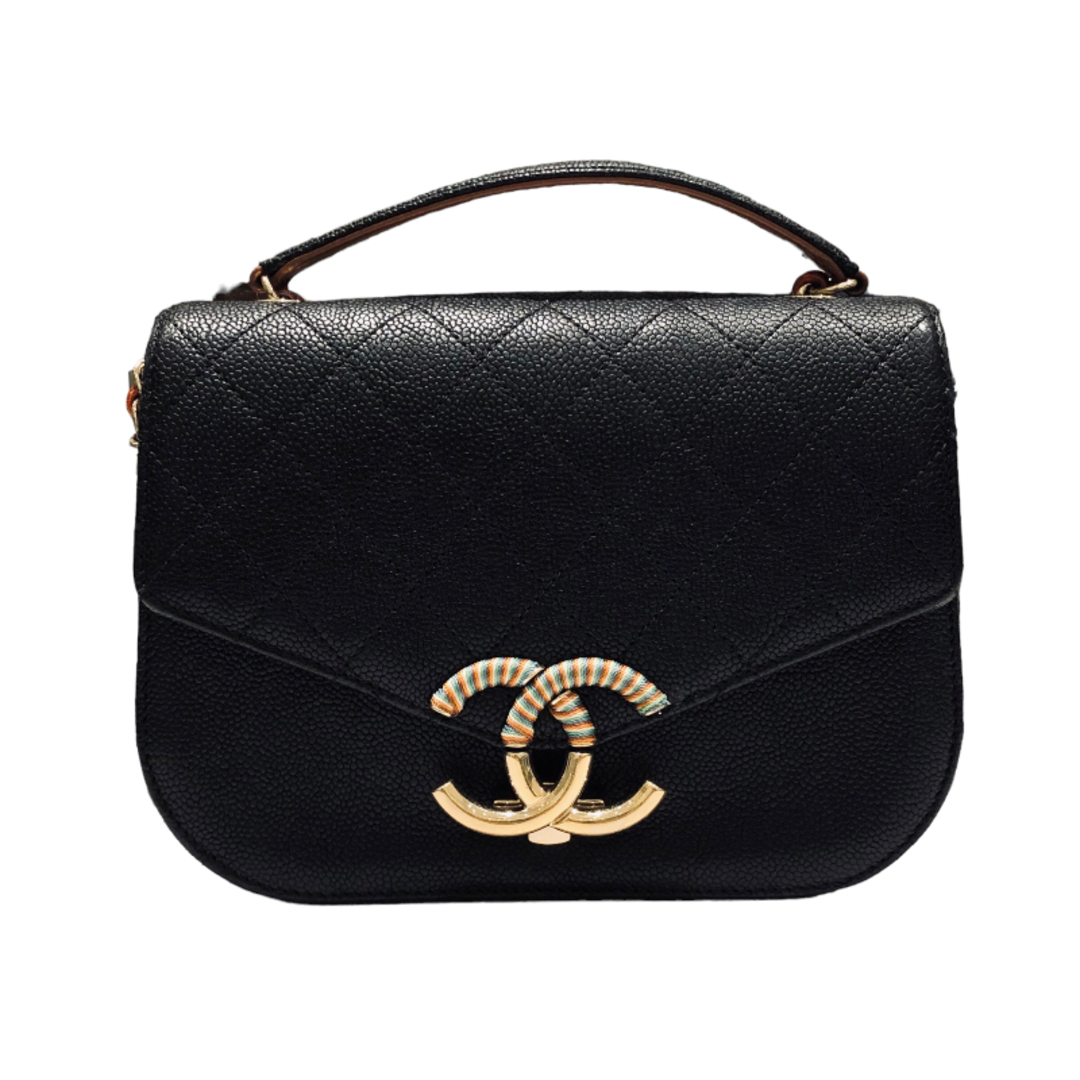 シャネル CHANEL マトラッセ２Wayバッグ A93660 ブラック ゴールド金具 キャビアスキン レディース ハンドバッグ約14cmマチ