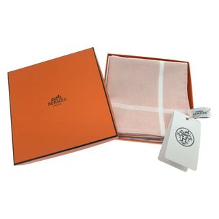 Hermes - ▼▼HERMES エルメス レディース ハンカチ H柄 綿100％ 46×47㎝ タグ付 ピンク