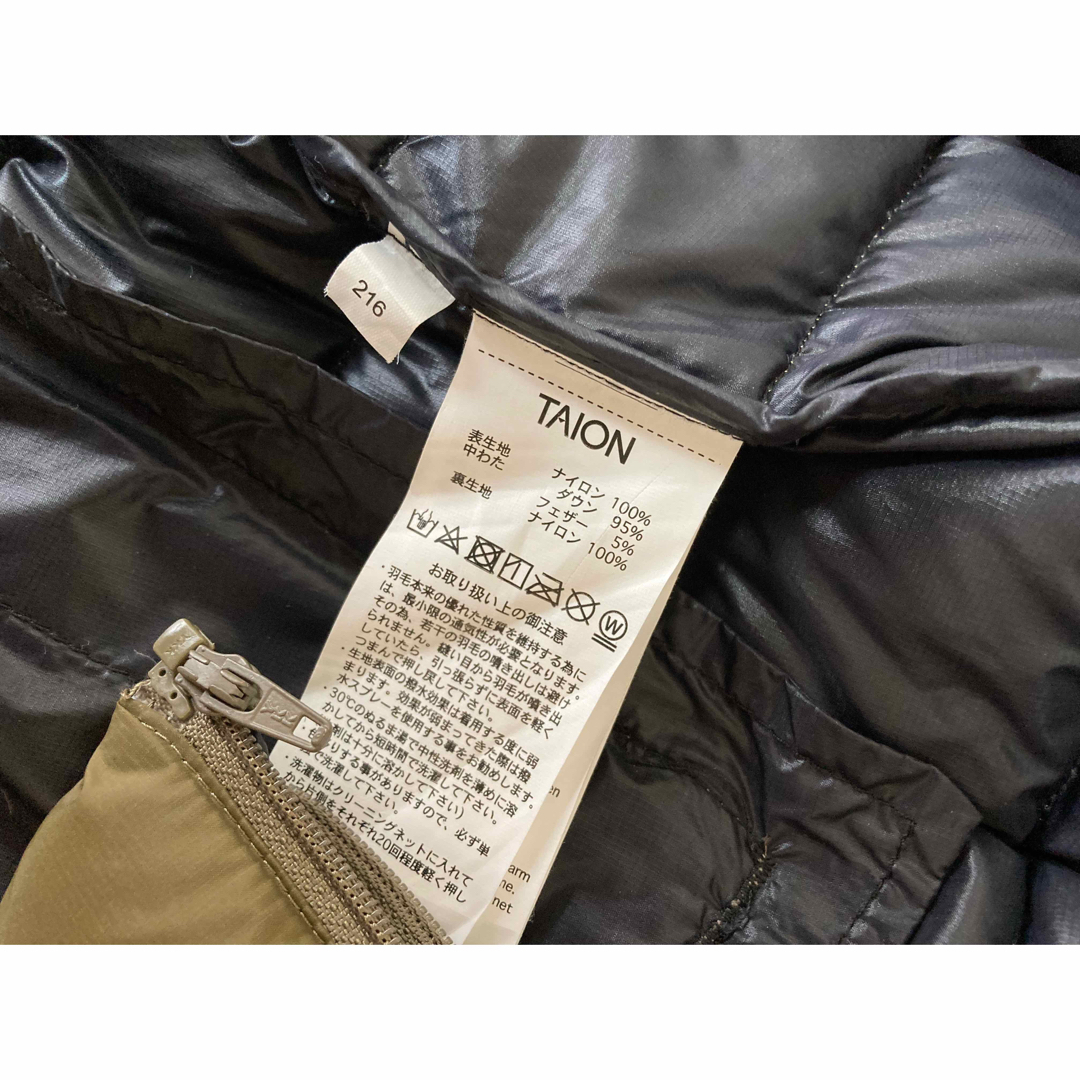 TAION(タイオン)の専用タイオンtaionダウンジャケットSサイズ半袖長袖　セパレート オリーブ美品 メンズのジャケット/アウター(ダウンジャケット)の商品写真