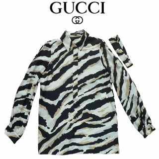 グッチ(Gucci)の＜yukirin様専用＞GUCCI シルク ロング ブラウス ★未使用(シャツ/ブラウス(長袖/七分))