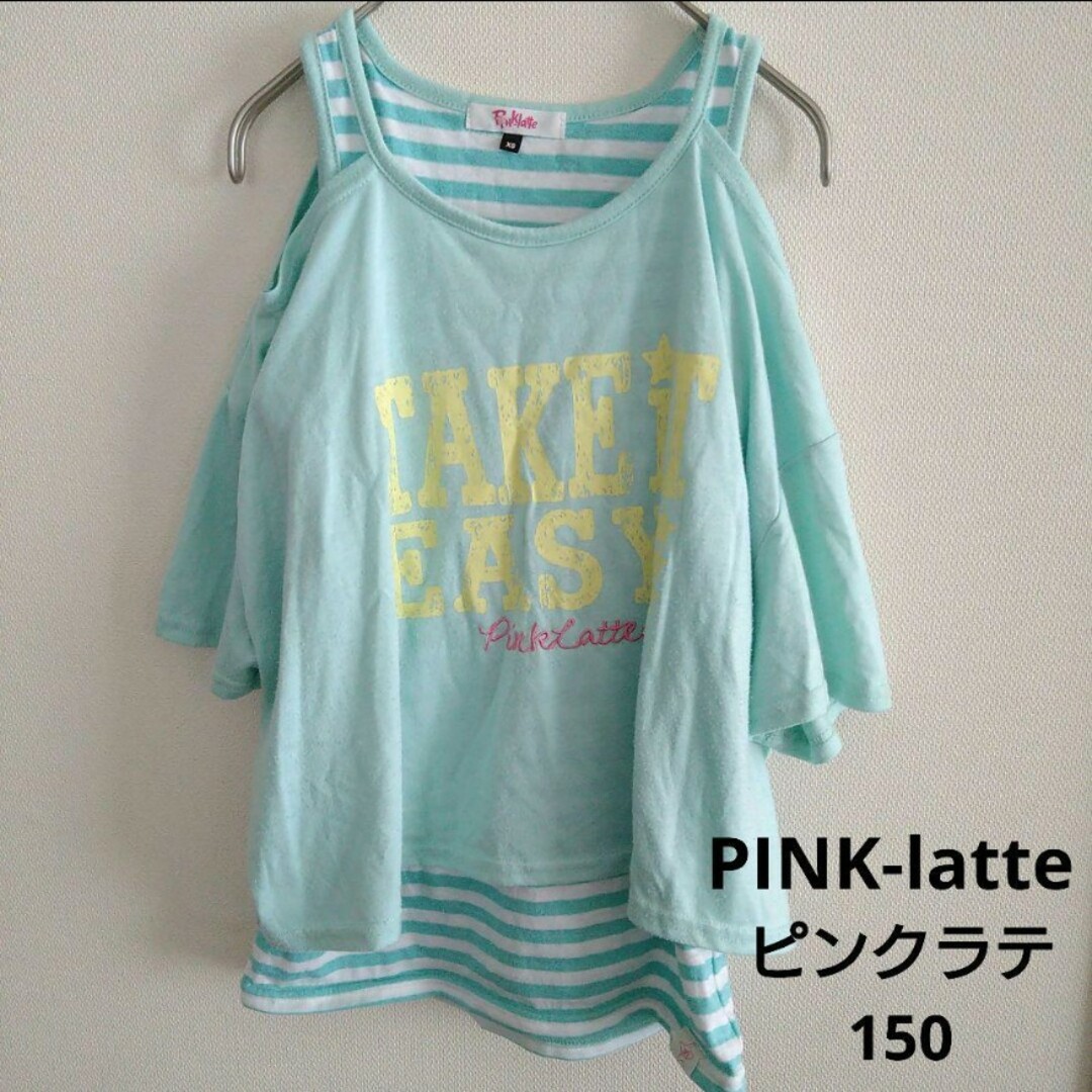 PINK-latte(ピンクラテ)のピンクラテ 子供服 150 XS 女の子 半袖 トップス Tシャツ キッズ/ベビー/マタニティのキッズ服女の子用(90cm~)(Tシャツ/カットソー)の商品写真