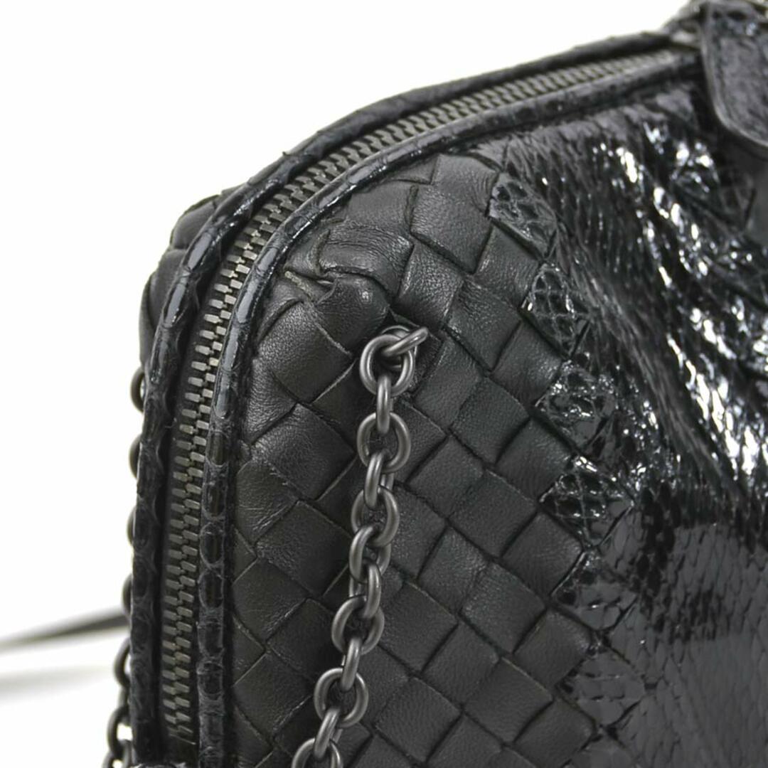 ボッテガヴェネタ BOTTEGAVENETA 斜め掛けショルダーバッグ イントレチャート レザー/パイソン ブラック ユニセックス 送料無料 h29778a 5