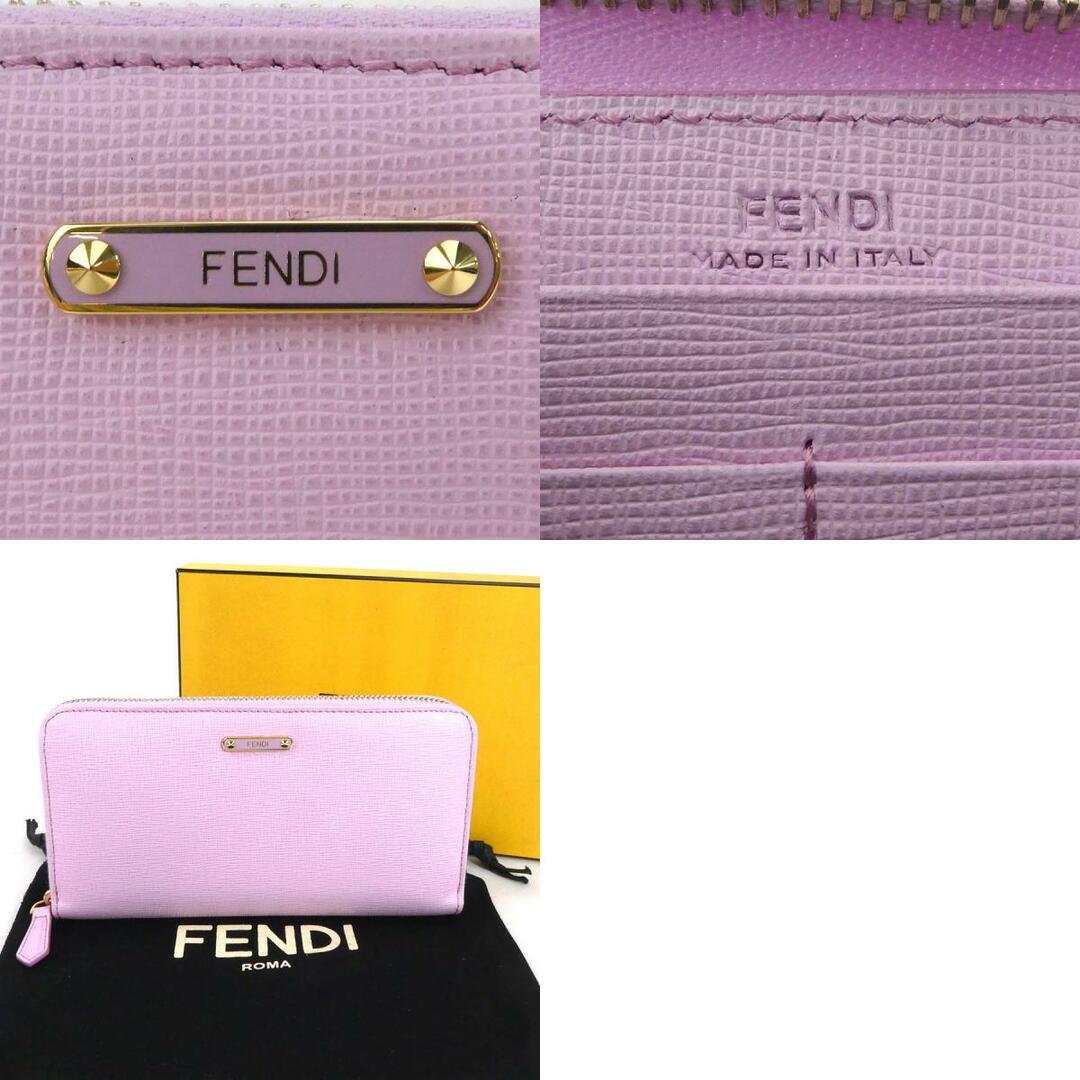 FENDI(フェンディ)のフェンディ FENDI ラウンドファスナー長財布 レザー ピンク レディース 8M0299-F09 送料無料【中古】 h29788f レディースのファッション小物(財布)の商品写真